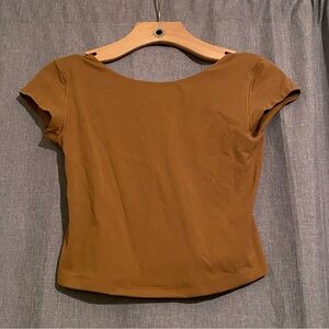 Tan Cap Sleeve Top